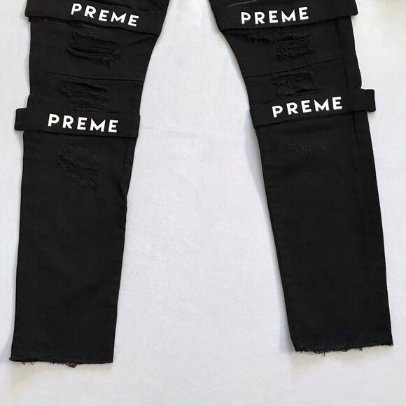 Preme NWOT Black Distressed Skinny Jeans Men 32 - Picture 5 of 10